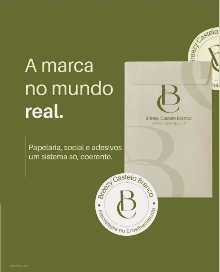 Post de apresentação da marca, com o envelope e o selo adesivo circular.